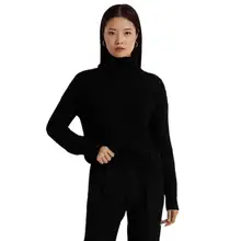 Product image of Lauren Cable-Knit Cotton-Blend Turtleneck