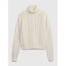 Product image of Gap Turtleneck Cable-Knit Cropped Sweater