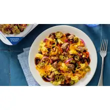 Product image of Smoked port and scrambled egg bowl with sweet potatoes, black beans, and corn