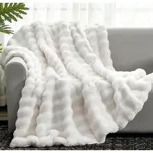 Product image of Cozy Bliss Bubble Faux Fur Throw Blanket
