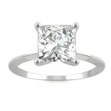 Product image of Princess Forever One Moissanite Classic Solitaire Ring in 14K White Gold