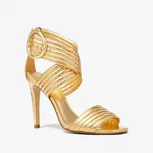 Product image of Michael Kors Remi Metallic Snake Embossed Leather Sandal