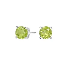 Product image of Solitaire Morganite Gemstone Stud Earrings
