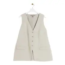 Product image of River Island Plus Light Green Button Up Waistcoat