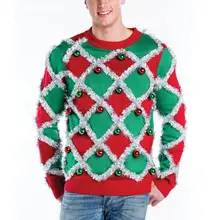 Product image of Tipsy Elves Men’s Tacky Tinsel Ugly Christmas Sweater
