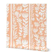 Product image of Aurora Folk Bright—Peach Fuzz—Pantone Color of the Year 2024 Wallpaper