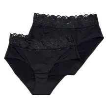Product image of Anti x Proof Set of Two Lace Trim Mid Rise Leak Resistant Briefs