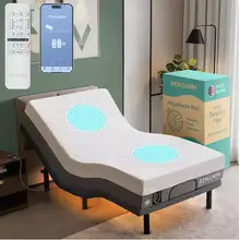 Product image of Gray Twin XL Adjustable Bed Frame with 14 in. Cooling Gel Memory Foam Mattress