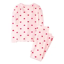 Product image of Cat & Jack Valentine's Heart Long Sleeve Snuggly Soft Snug Fit Pajama Set 