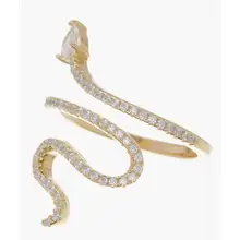 Product image of Adornia 14K Gold Plated Swarovski Crystal Accented Winding Snake Ring