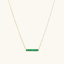 Product image of Mejuri Baguette Emerald Bar Necklace