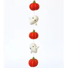Product image of Fuzzonme Halloween miniature ghost + orange pumpkin garland