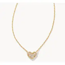 Product image of Ari Gold Pave Crystal Heart Necklace in White Crystal