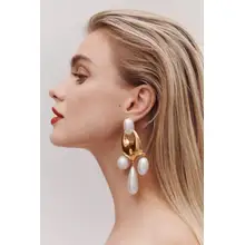 Product image of Pearl-Embellished Molten Earrings