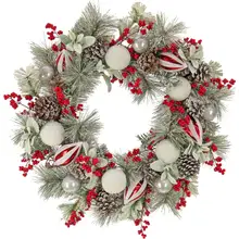 Product image of HGTV Home Collection Frosted Traditions Unlit Artificial Christmas Wreath