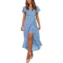 Product image of Zesica Bohemian Floral Printed Wrap Dress