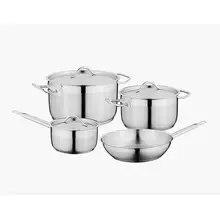 Product image of BergHOFF Silver Hotel Stainless Steel Cookware 7-Piece Set