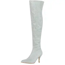 Product image of Allegra K Glitter Pointed Toe Stiletto Heel Over the Knee High Boots