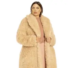 Product image of Eloquii Shawl Collar Shearling Coat