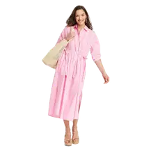 Product image of Universal Thread Long Sleeve Cinch Waist Maxi Shirtdress