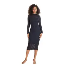 Product image of Venus Lace Mock Neck Midi Dress