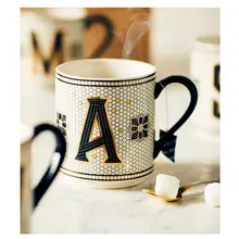 Product image of The Bistro Tile Stoneware Mug: Monogram Edition
