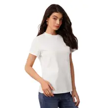Product image of Shein Basics 100% Cotton Solid Round Neck Tee