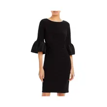 Product image of Short Draped Bell Sleeve Jersey Dress