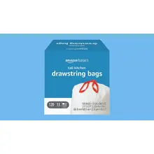 Product image of Amazon Basics Tall Kitchen Drawstring Trash Bags