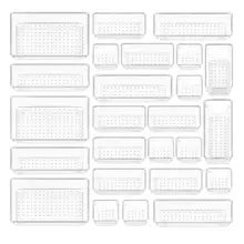 Product image of Vtopmart 25-piece clear plastic drawer organizer set