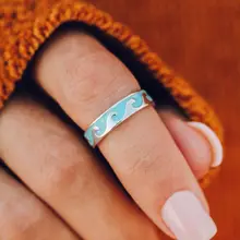 Product image of Pura Vida Reversible Enamel Wave Ring