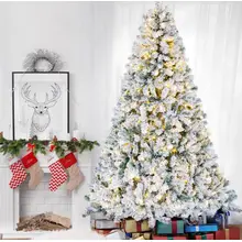 Product image of iFanze 6-Foot Pre-Lit Snow Flocked Christmas Tree