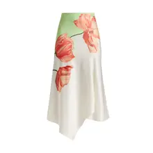 Product image of Alice + Olivia Harmony Floral Satin Midi-Skirt