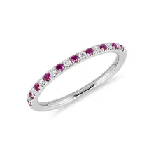 Product image of Blue Nile Riviera Pavé Ruby And Diamond Ring In Platinum