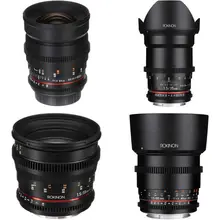 Product image of Rokinon 24, 35, 50, 85mm T1.5 Cine DS Lens Bundle for Canon EF Mount four-pack