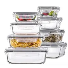 Product image of HOMBERKING 8 Pack Glass Food Storage Containers with Lids