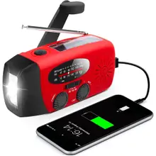 Product image of Running Snail hand-crank emergency radio and flashlight