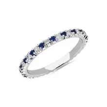 Product image of Blue Nile French Pavé Sapphire And Diamond Eternity Ring In 14k White Gold