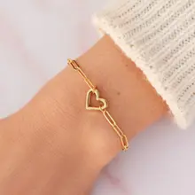 Product image of Pura Vida Open Heart Paperclip Chain Bracelet