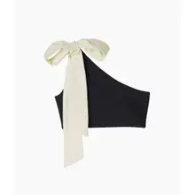 Product image of The Bow-Shoulder Ruched Sidestroke Bikini Top