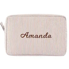 Product image of Customizable Seersucker Makeup Bag