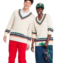 Product image of Unisex Croquet Stripe Cable Knit Sweater