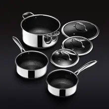 Product image of HexClad 6-Piece Hybrid Pot Set with Lids