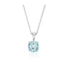 Product image of Aquamarine Solitaire Pendant In 14k White Gold