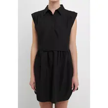 Product image of English Factory Pleated Shoulder Shirt Dress