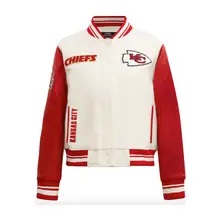 Product image of NFL Kansas City Chiefs Retro Classic Women's Rib Wool Varsity Jacket