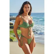 Product image of PacSun Eco Green Lea Sparkle Tie Side Curtain Bikini Bottom