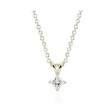Product image of Princess Cut Diamond Solitaire Pendant In 14k Yellow Gold