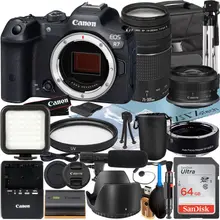 Product image of Canon EOS R7 Mirrorless Camera with RF-S 18-45mm + 75-300mm Lens