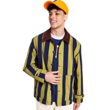 Product image of Vertical Stripe Corduroy Collared Canvas Jacket